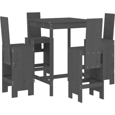 vidaXL Gartenbar-Set Grau Massivholz Kiefer - Outdoor Möbelset vidaXL Gartenbar-Set Grau Massivholz Kiefer - Outdoor Möbelset