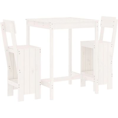 vidaXL Gartentisch- und Hocker-Set Weiß - Garten Bar Set vidaXL Gartentisch- und Hocker-Set Weiß - Garten Bar Set