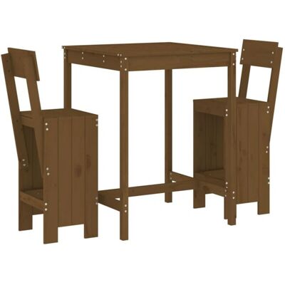 vidaXL Gartentisch-Set Honigbraun Massivholz Kiefer - Garten Bar Set vidaXL Gartentisch-Set Honigbraun Massivholz Kiefer - Garten Bar Set
