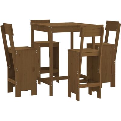 vidaXL 3157802 Gartentisch-Set, Honigbraun, 5 Stück vidaXL 3157802 Gartentisch-Set, Honigbraun, 5 Stück