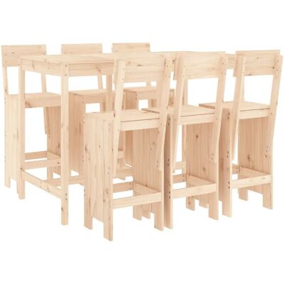 vidaXL Gartenmöbelset 7 Stk Naturfichte - Gartenmöbel vidaXL Gartenmöbelset 7 Stk Naturfichte - Gartenmöbel