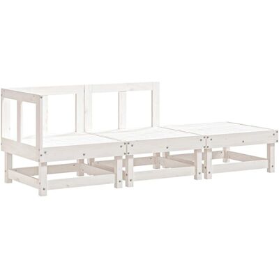vidaXL Gartenmöbel Set aus weißem Kiefern Holz - 3-teilig vidaXL Gartenmöbel Set aus weißem Kiefern Holz - 3-teilig
