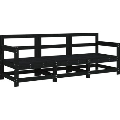 vidaXL Puutarhan modulaarinen sohva Musta Männynpuu vidaXL Puutarhan modulaarinen sohva Musta Männynpuu