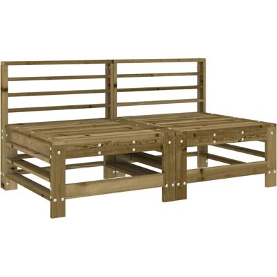 vidaXL Gartensitzbank - Holz - Mittelsofa - 3-teiliges Lounge-Set - Imprägnierter Kiefer vidaXL Gartensitzbank - Holz - Mittelsofa - 3-teiliges Lounge-Set - Imprägnierter Kiefer