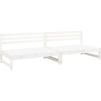 vidaXL Środkowa sofa ogrodowa 2 sztuki Biały sosnowy vidaXL Środkowa sofa ogrodowa 2 sztuki Biały sosnowy