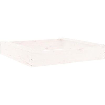 vidaXL White Pine Sandbox with Seats - Outdoor Sandpit for Kids vidaXL White Pine Sandbox with Seats - Outdoor Sandpit for Kids
