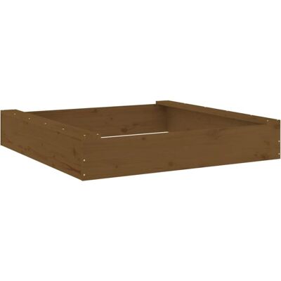 vidaXL Honingkleurige dennenhouten vierkante zandbak met zitplaatsen - Buitenspeelgoed vidaXL Honingkleurige dennenhouten vierkante zandbak met zitplaatsen - Buitenspeelgoed