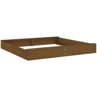 vidaXL Honey Brown Pine Square Sandbox with Seats - Outdoor Kids Toy vidaXL Honey Brown Pine Square Sandbox with Seats - Outdoor Kids Toy