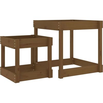 vidaXL Sandkasten Wasser-Tabelle Honigbraun Massivholz Kiefer - Sand- und Wasser-Tisch vidaXL Sandkasten Wasser-Tabelle Honigbraun Massivholz Kiefer - Sand- und Wasser-Tisch