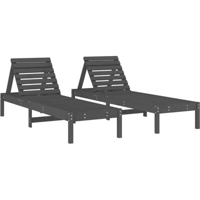 vidaXL Outdoor Chair Lounge Kiefernholz Grau - Gartenstuhl vidaXL Outdoor Chair Lounge Kiefernholz Grau - Gartenstuhl