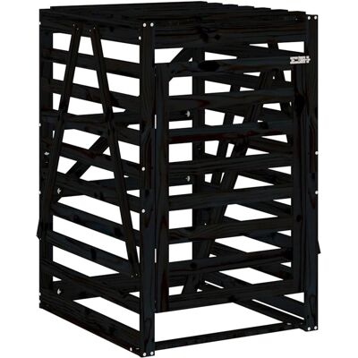 vidaXL Schwarze Kiefer Mülltonnenbox - Garten Abfallbehälter vidaXL Schwarze Kiefer Mülltonnenbox - Garten Abfallbehälter