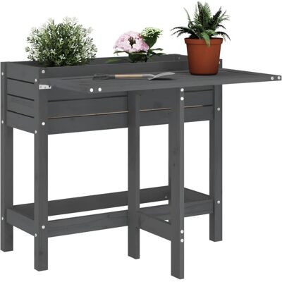 vidaXL Gartenschale mit klappbarem Tisch aus massivem Kiefernholz - Pflanzkübel vidaXL Gartenschale mit klappbarem Tisch aus massivem Kiefernholz - Pflanzkübel