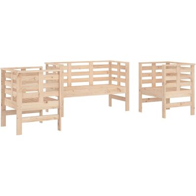 vidaXL 825142 Gartenmöbelset - 3-teiliges Lounge-Set aus massivem Kiefernholz vidaXL 825142 Gartenmöbelset - 3-teiliges Lounge-Set aus massivem Kiefernholz