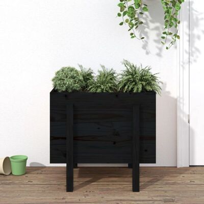 vidaXL Gartenpflanzer Holzmaserung - Schwarz 62x50x57 cm vidaXL Gartenpflanzer Holzmaserung - Schwarz 62x50x57 cm