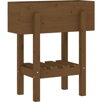 vidaXL Gartenpflanzkübel Honigbraun 62x30x69 cm Massives Kiefernholz - Gartentopf vidaXL Gartenpflanzkübel Honigbraun 62x30x69 cm Massives Kiefernholz - Gartentopf