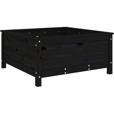 vidaXL Schwarzer Kiefern-Gartenbehälter 82,5x82,5x39 cm - Garten Pflanztopf vidaXL Schwarzer Kiefern-Gartenbehälter 82,5x82,5x39 cm - Garten Pflanztopf