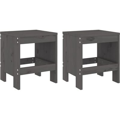 vidaXL Zewnętrzne krzesło z drewna sosnowego - Szare, 75cm, 2 szt vidaXL Zewnętrzne krzesło z drewna sosnowego - Szare, 75cm, 2 szt