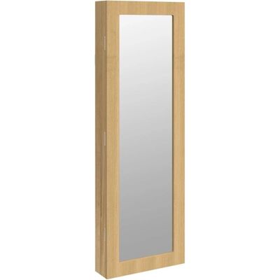 vidaXL Braune Wandmontierte Schmuckschrank - Spiegel 30x8.5x90 cm vidaXL Braune Wandmontierte Schmuckschrank - Spiegel 30x8.5x90 cm