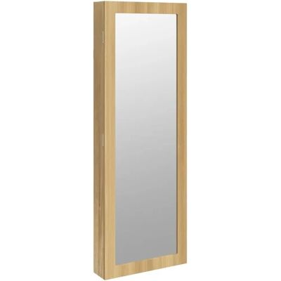 vidaXL Brauner Spiegel Schmuckschrank - Wandmontage vidaXL Brauner Spiegel Schmuckschrank - Wandmontage