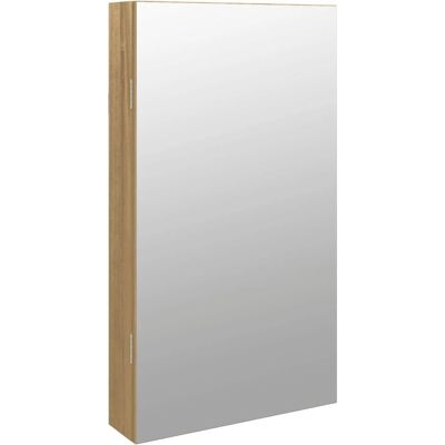 vidaXL Spiegelkast - Wandmontage, LED, Bruin - Sieradencabinet vidaXL Spiegelkast - Wandmontage, LED, Bruin - Sieradencabinet