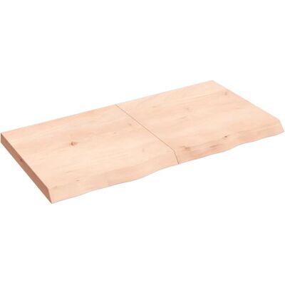 vidaXL Oak Wall Shelf - Solid Natural Wood, 120x60 cm, Brown vidaXL Oak Wall Shelf - Solid Natural Wood, 120x60 cm, Brown