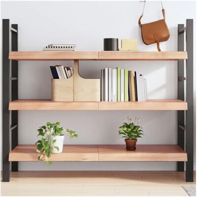 vidaXL Estante de Pared Marrón Claro - Estantería en Estilo Rústico para Almacenamiento vidaXL Estante de Pared Marrón Claro - Estantería en Estilo Rústico para Almacenamiento