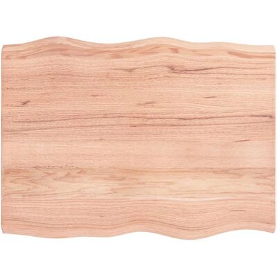 vidaXL 363945 Light Brown Table - Solid Oak Wood, Live Edge, 80x60cm vidaXL 363945 Light Brown Table - Solid Oak Wood, Live Edge, 80x60cm