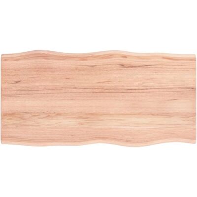 vidaXL Tischplatte Hellbraun 100x50x2 cm Massiv Eiche Lebendige Kante - Tischplatte vidaXL Tischplatte Hellbraun 100x50x2 cm Massiv Eiche Lebendige Kante - Tischplatte