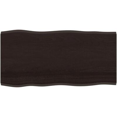 vidaXL Dark Grey 100x50x2cm Solid Oak Tabletop - Natural Edge vidaXL Dark Grey 100x50x2cm Solid Oak Tabletop - Natural Edge