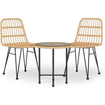 vidaXL Gartentisch- und Stuhlset 3-tlg Poly Rattan - Outdoormöbel vidaXL Gartentisch- und Stuhlset 3-tlg Poly Rattan - Outdoormöbel