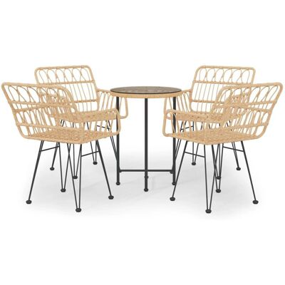 vidaXL 3157837 Gartenmöbelset - 5-teiliges Poly Rattan Garten Esstisch Stühle vidaXL 3157837 Gartenmöbelset - 5-teiliges Poly Rattan Garten Esstisch Stühle