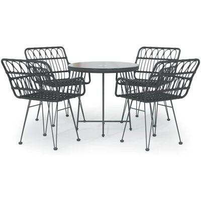 vidaXL Gartentisch- und Stuhlset - 3157842 - Outdoor Möbel, Schwarz vidaXL Gartentisch- und Stuhlset - 3157842 - Outdoor Möbel, Schwarz