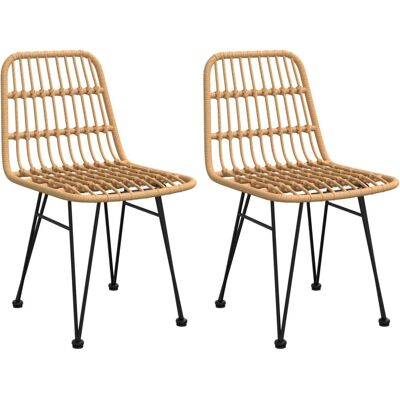 Maisonchic Garden Dining Set - Synthetic Rattan - Brown Maisonchic Garden Dining Set - Synthetic Rattan - Brown