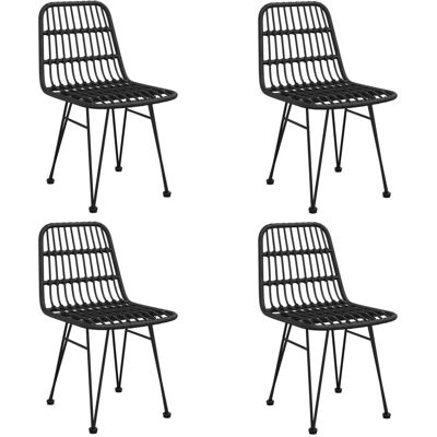 Maisonchic - Gartentischset 5-tlg. Kunststoffrattan - Schwarz - Gartenmöbel Maisonchic - Gartentischset 5-tlg. Kunststoffrattan - Schwarz - Gartenmöbel