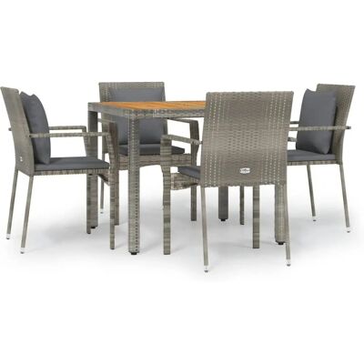 MAISONCHIC Garten Essgruppe mit Kissen - Polyrattan Tisch & Stühle MAISONCHIC Garten Essgruppe mit Kissen - Polyrattan Tisch & Stühle
