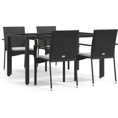 Maisonchic - 5-teiliges Gartentisch-Set - Schwarz Maisonchic - 5-teiliges Gartentisch-Set - Schwarz