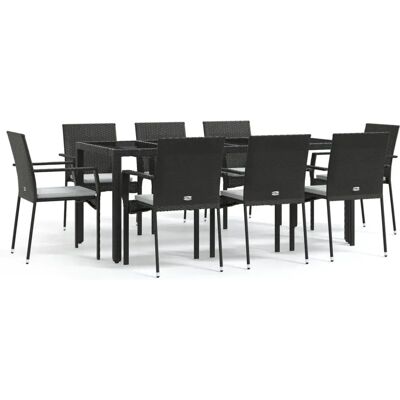 MAISONCHIC Modell 526538 - Gartentisch- und Stuhlset, Schwarz, Wetterfest MAISONCHIC Modell 526538 - Gartentisch- und Stuhlset, Schwarz, Wetterfest