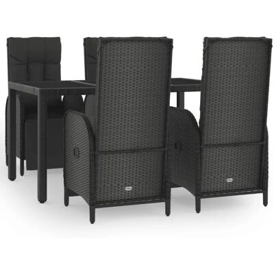 VidaXL Gartenmöbel-Set - Schwarz - 4 Sitzplätze VidaXL Gartenmöbel-Set - Schwarz - 4 Sitzplätze