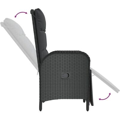 vidaXL Garten Essgruppe - 8 Stühle, 1 Tisch, Schwarz vidaXL Garten Essgruppe - 8 Stühle, 1 Tisch, Schwarz