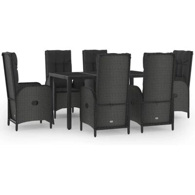 vidaXL Gartenmöbel-Set - Modernes Lounge-Set 7-tlg. Schwarz vidaXL Gartenmöbel-Set - Modernes Lounge-Set 7-tlg. Schwarz
