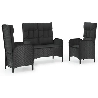 vidaXL Gartenmöbel-Set - Wetterfester Polyrattan, Verstellbare Rückenlehnen, 4 Stühle & 1 Bank vidaXL Gartenmöbel-Set - Wetterfester Polyrattan, Verstellbare Rückenlehnen, 4 Stühle & 1 Bank