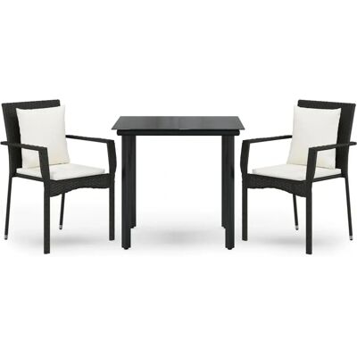 Maisonchic Juego de Comedor de Jardín 3 pzas con Cojines - Conjunto de Comedor Maisonchic Juego de Comedor de Jardín 3 pzas con Cojines - Conjunto de Comedor