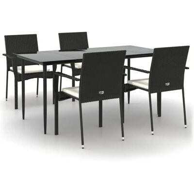 MAISONCHIC 5-tlg. Gartentisch-Set aus Polyrattan & Stahl MAISONCHIC 5-tlg. Gartentisch-Set aus Polyrattan & Stahl
