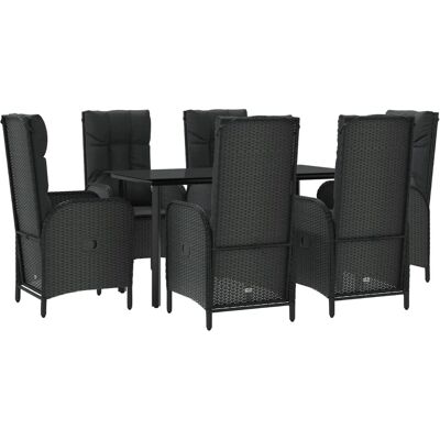 Maison Chic Gartentisch-Set - Schwarz mit Kissen Maison Chic Gartentisch-Set - Schwarz mit Kissen