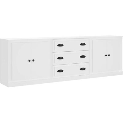 vidaXL Dressoirs 3 stuks Wit Spaanplaat - Dressoir vidaXL Dressoirs 3 stuks Wit Spaanplaat - Dressoir