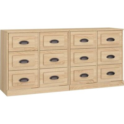 vidaXL 2-delige Sideboard in Sonoma-eik - Dressoir vidaXL 2-delige Sideboard in Sonoma-eik - Dressoir