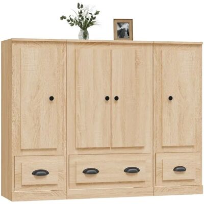 VIDAXL Chêne Sonoma 3 Pièces Buffet Haut - Buffet - Publicité VIDAXL Chêne Sonoma 3 Pièces Buffet Haut - Buffet - Publicité