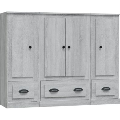 VIDAXL Sonoma Gris 3 Pièces Armoires Hautes - Buffet - Publicité VIDAXL Sonoma Gris 3 Pièces Armoires Hautes - Buffet - Publicité