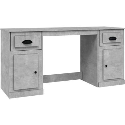 vidaXL Schreibtisch mit Schrank - Modernes Beton Grau Bürotisch vidaXL Schreibtisch mit Schrank - Modernes Beton Grau Bürotisch