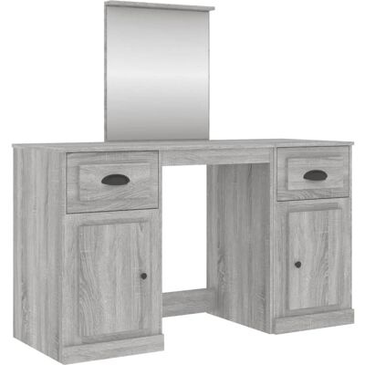 vidaXL Schminktisch mit Spiegel Grau Sonoma 130x50x132,5 cm - Dressing Table vidaXL Schminktisch mit Spiegel Grau Sonoma 130x50x132,5 cm - Dressing Table